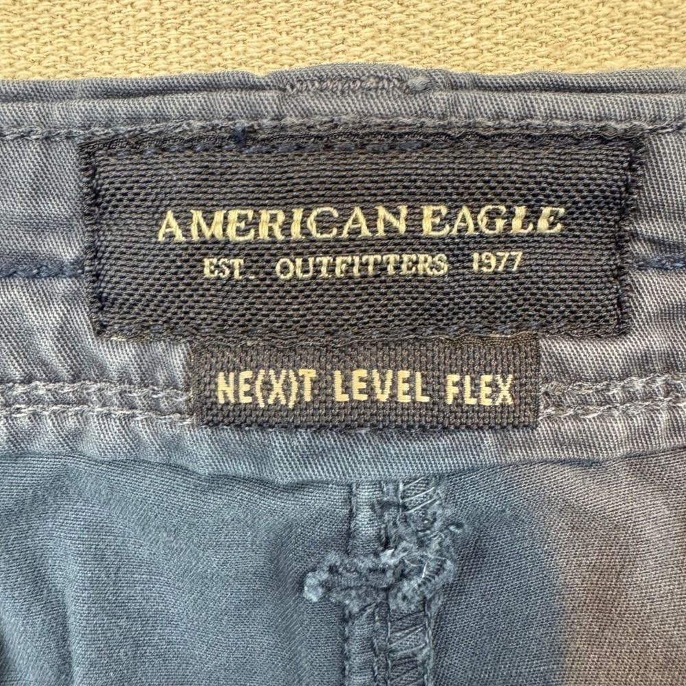 American Eagle 36 Chino Shorts Mens Navy Blue Ne(x)t Level Flex Slim Fit - Picture 8 of 9